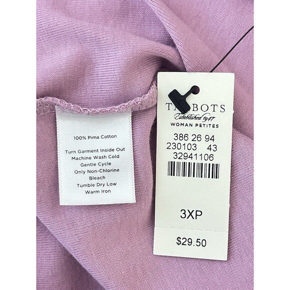 Talbots Womens 3X Petites Purple Turtle Neck Long Sleeve Top NWT - Picture 7 of 9